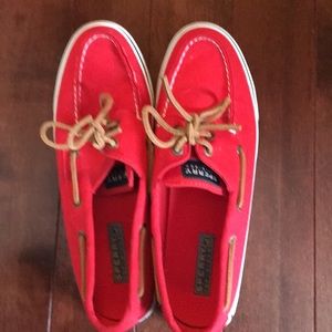 Red Sperry shoes